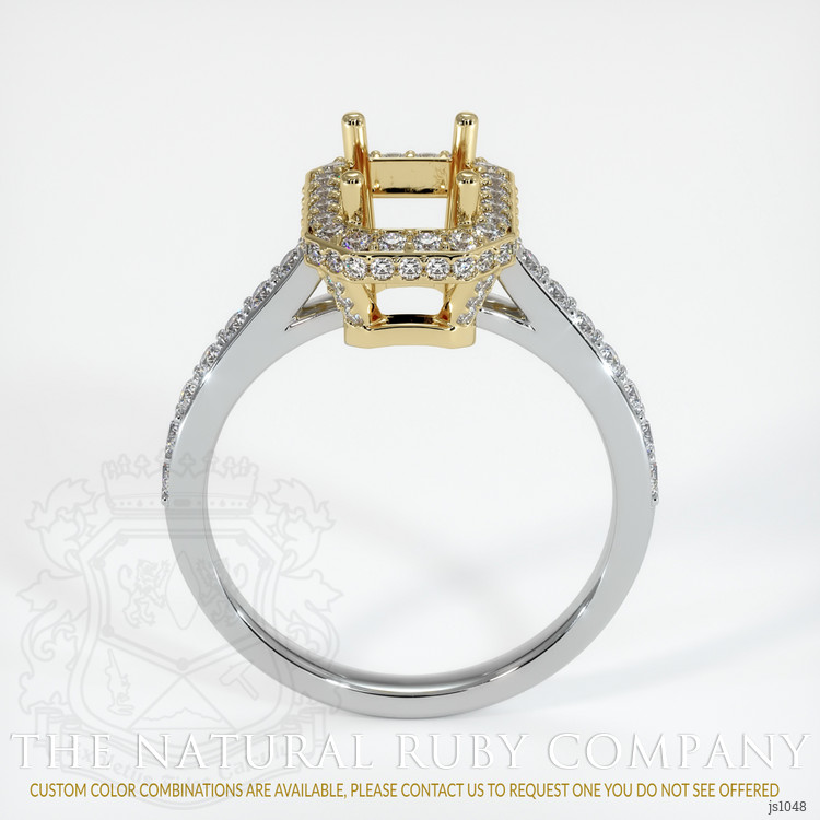 14K Yellow & White Pave Ring Setting