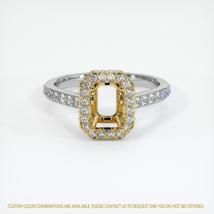 18K Yellow & White Pave Ring Setting