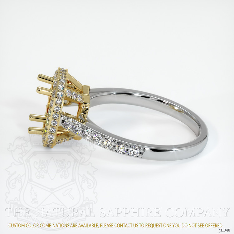 18K Yellow & White Pave Ring Setting