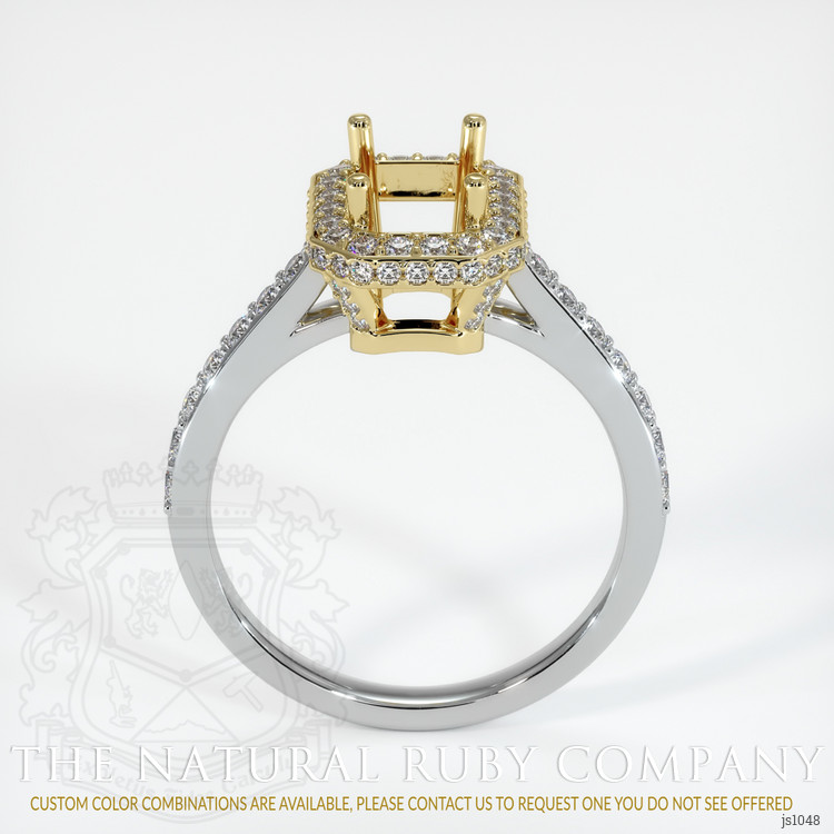 18K Yellow & White Pave Ring Setting