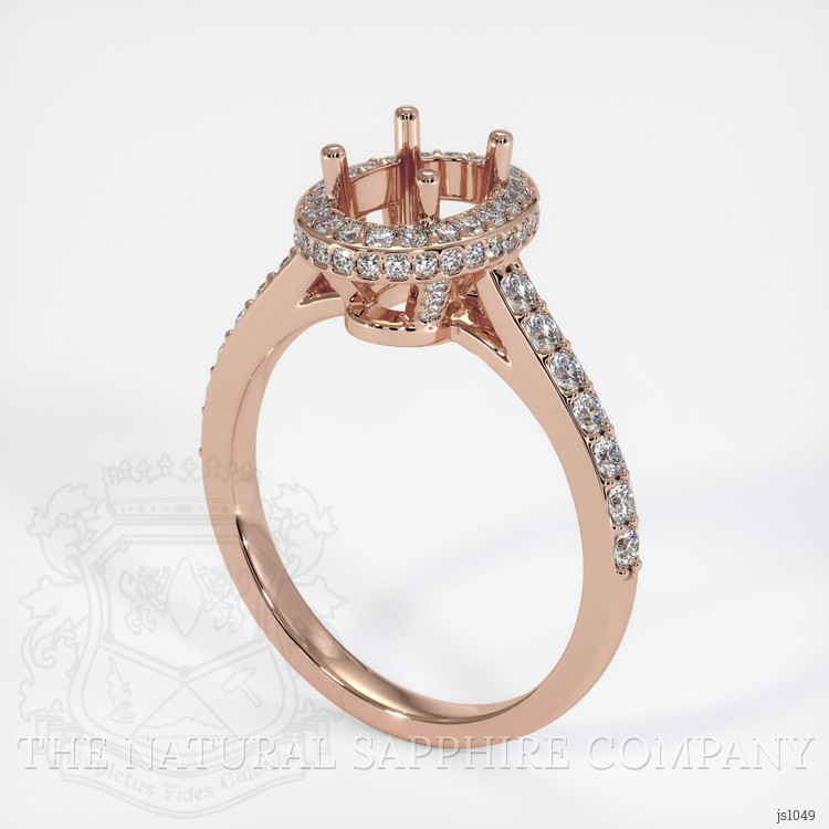 14K Rose Gold Pave Ring Setting