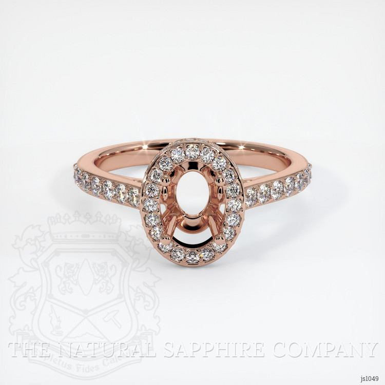 14K Rose Gold Pave Ring Setting