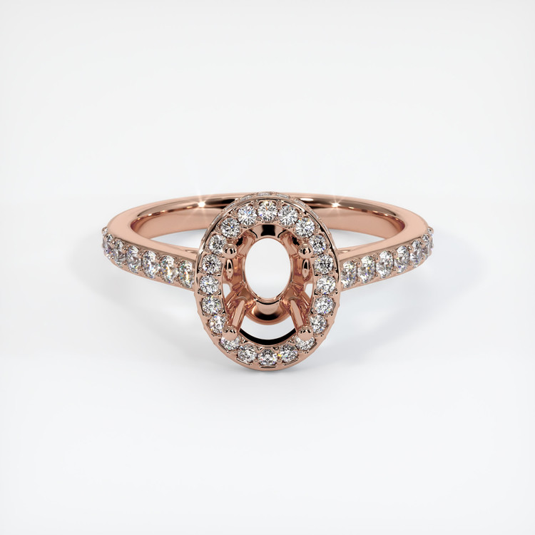 14K Rose Gold Pave Ring Setting