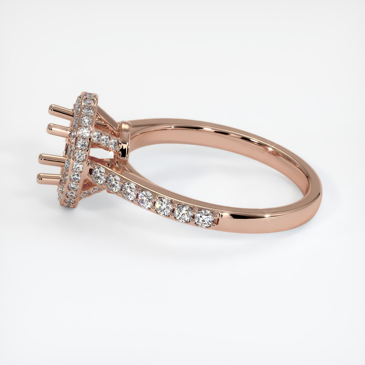 14K Rose Gold Pave Ring Setting