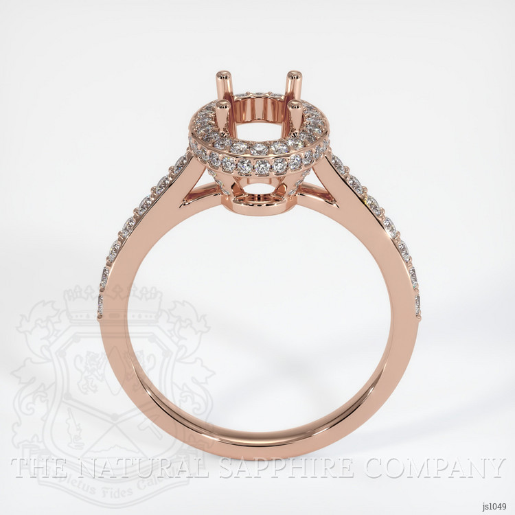 14K Rose Gold Pave Ring Setting
