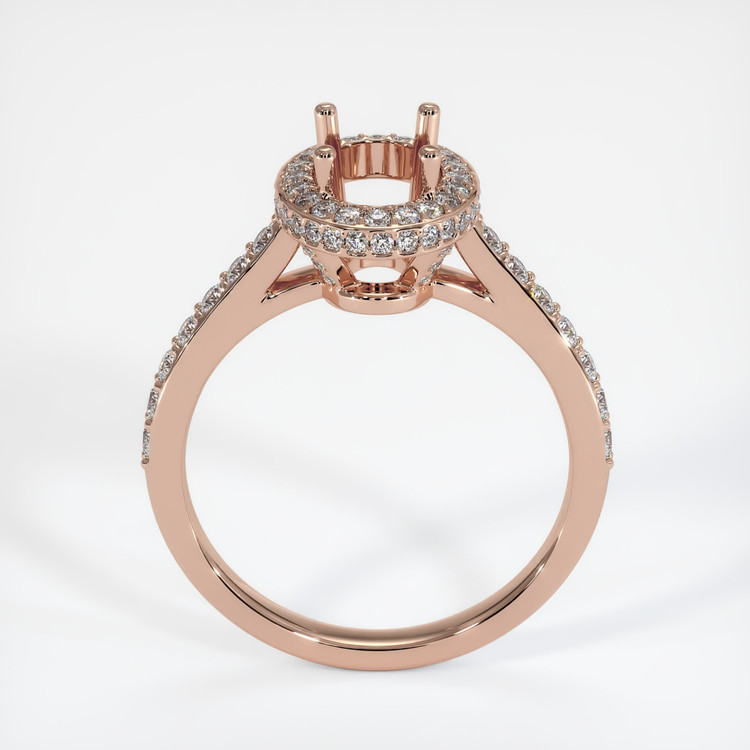 14K Rose Gold Pave Ring Setting