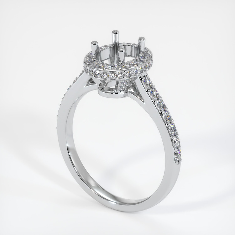 18K White Gold Pave Ring Setting