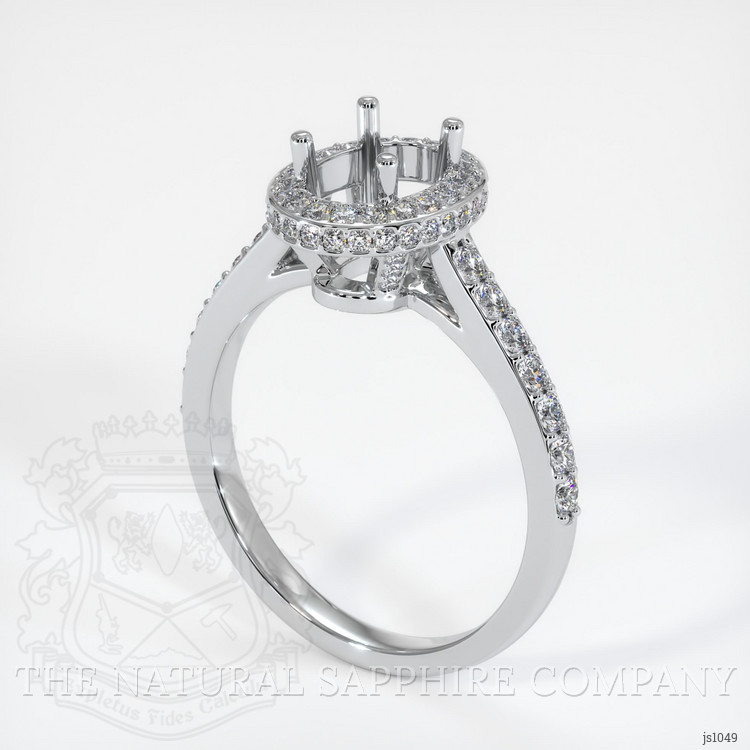 18K White Gold Pave Ring Setting
