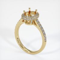 14K Yellow Gold Pave Ring Setting Video