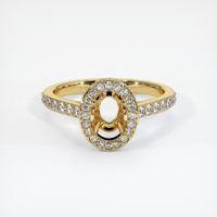 18K Yellow Gold Pave Ring Setting Image