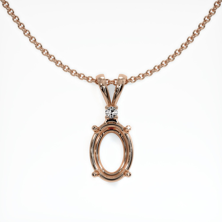 14K Rose Gold Accent Stones Pendant Setting