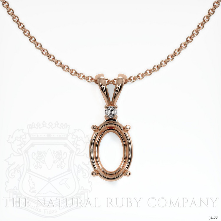 14K Rose Gold Accent Stones Pendant Setting