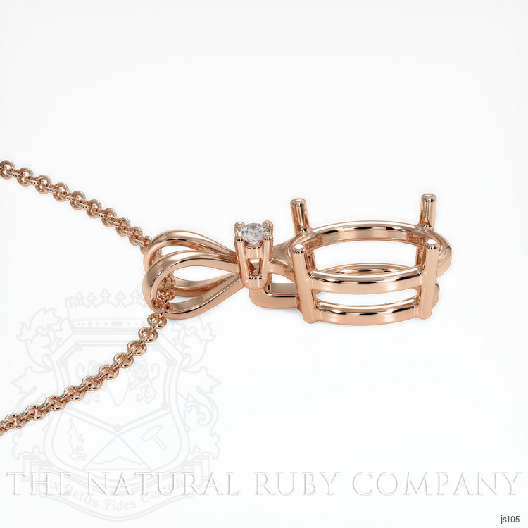 14K Rose Gold Accent Stones Pendant Setting