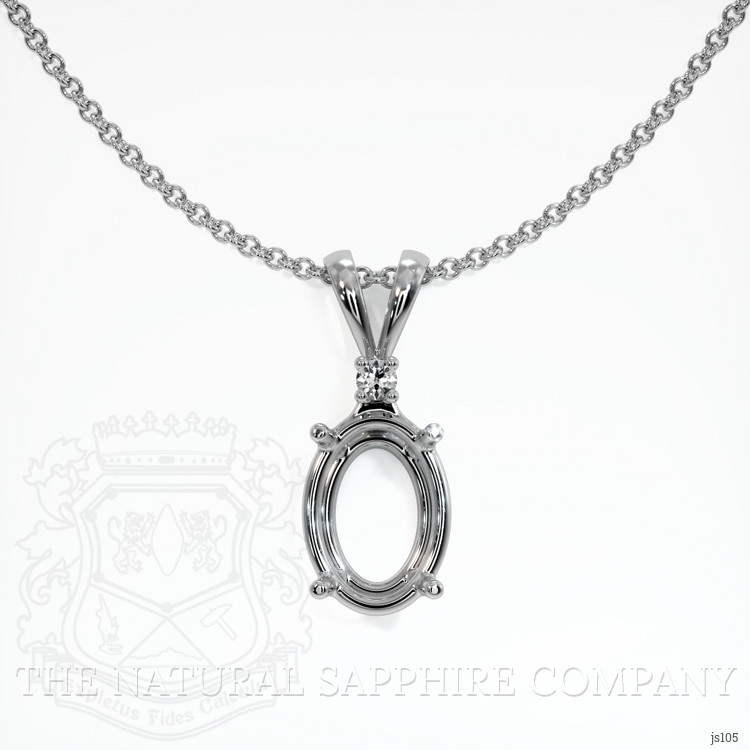 10K White Gold Accent Stones Pendant Setting