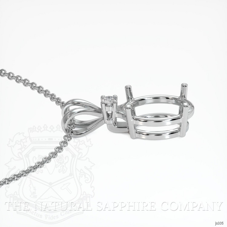 10K White Gold Accent Stones Pendant Setting