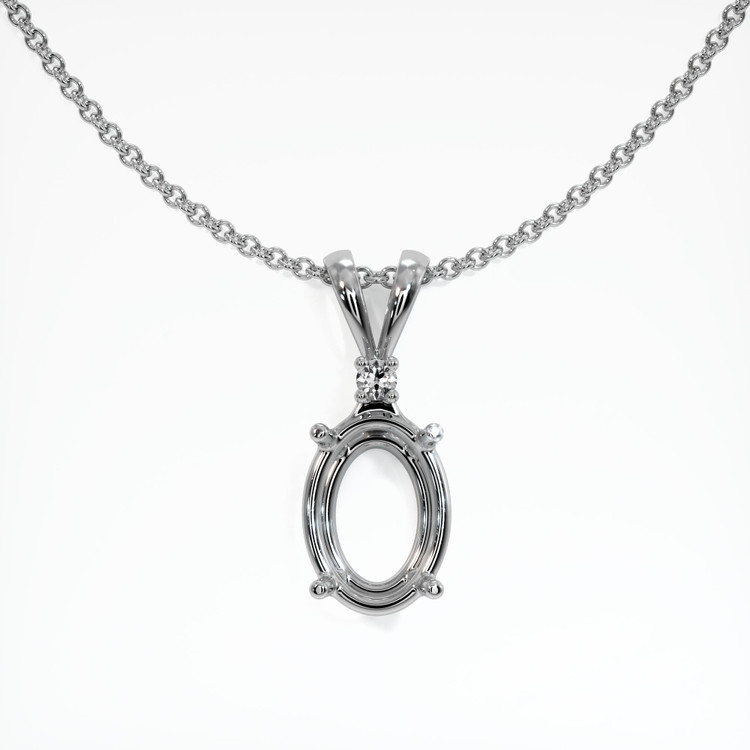 14K White Gold Accent Stones Pendant Setting