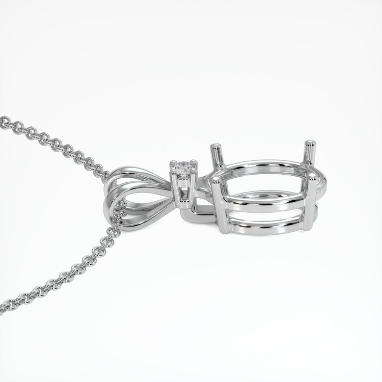 14K White Gold Accent Stones Pendant Setting