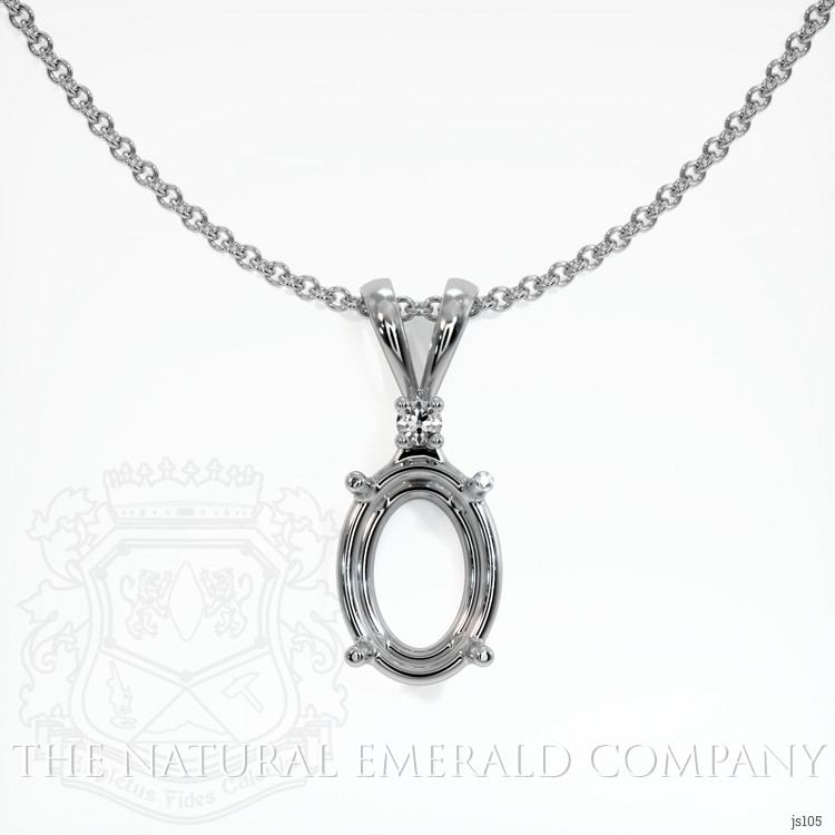 18K White Gold Accent Stones Pendant Setting