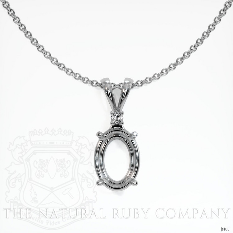 18K White Gold Accent Stones Pendant Setting