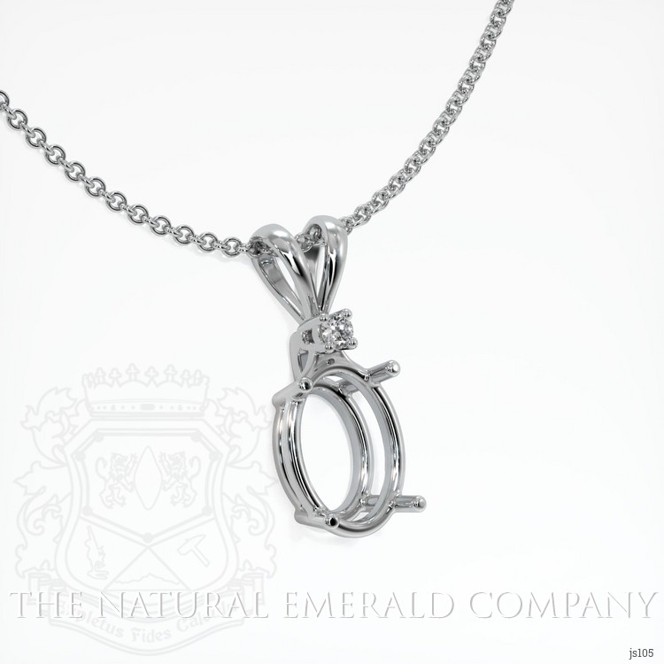 18K White Gold Accent Stones Pendant Setting