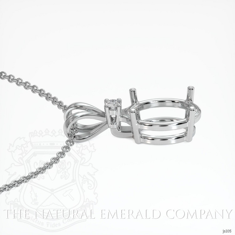 18K White Gold Accent Stones Pendant Setting