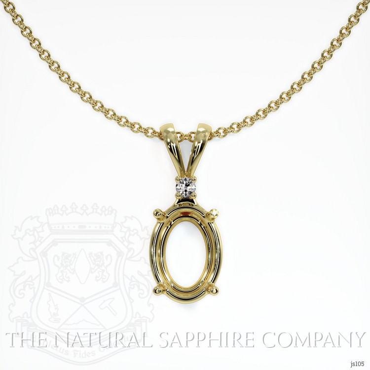 14K Yellow Gold Accent Stones Pendant Setting