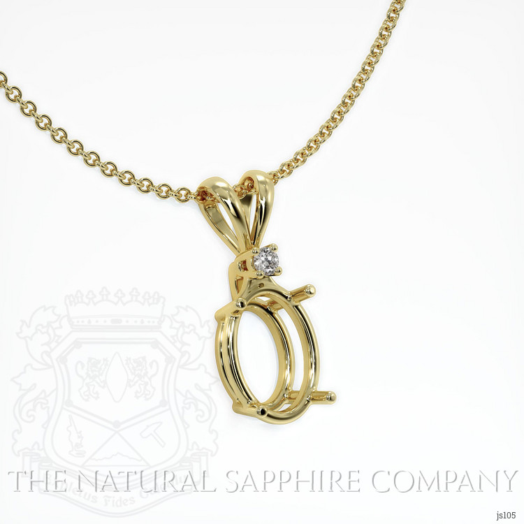 14K Yellow Gold Accent Stones Pendant Setting