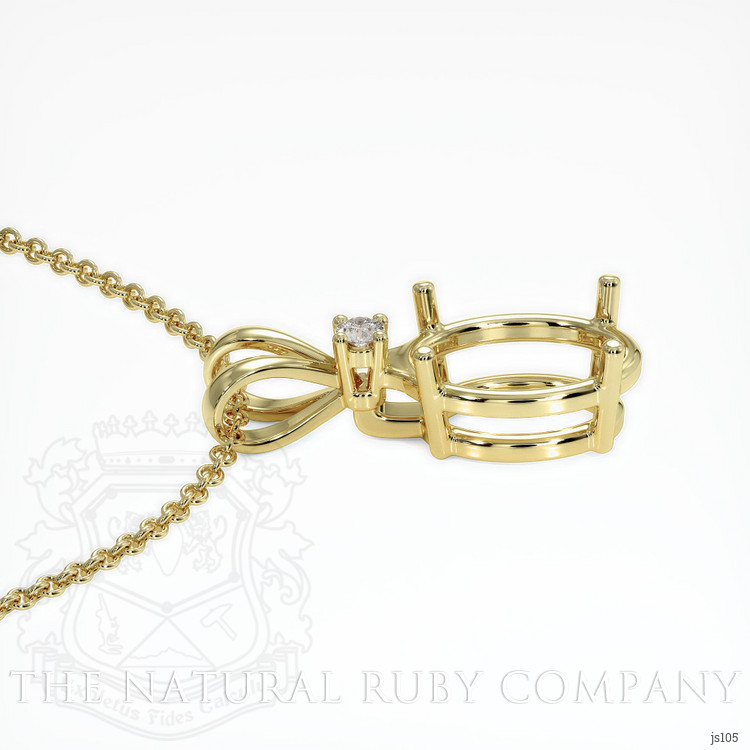 14K Yellow Gold Accent Stones Pendant Setting