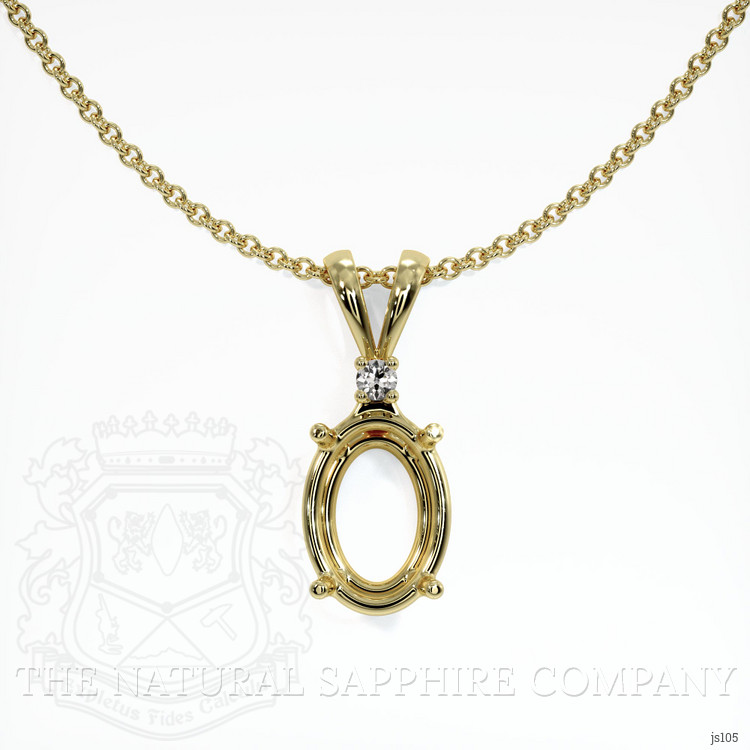 18K Yellow Gold Accent Stones Pendant Setting