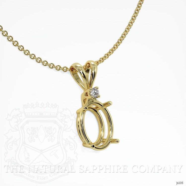 18K Yellow Gold Accent Stones Pendant Setting