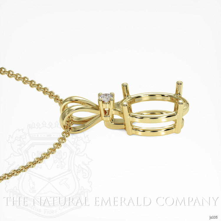 18K Yellow Gold Accent Stones Pendant Setting