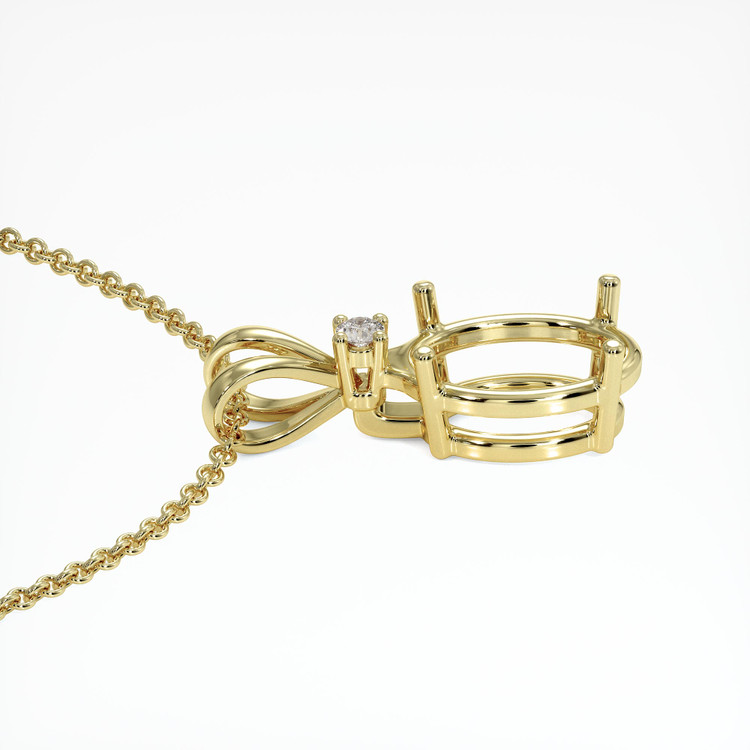 18K Yellow Gold Accent Stones Pendant Setting