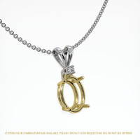 14K Yellow & White Accent Stones Pendant Setting Image