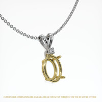 18K Yellow & White Accent Stones Pendant Setting Image