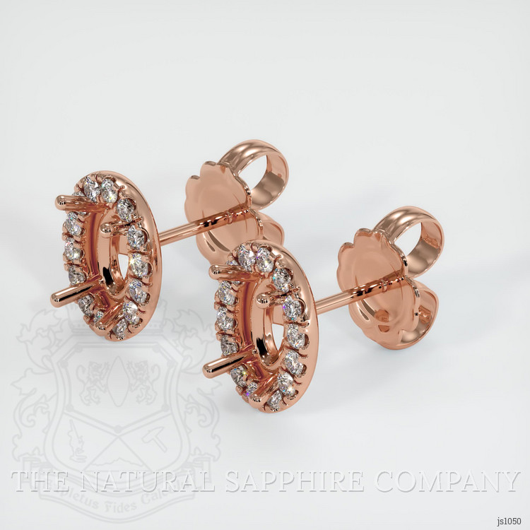 14K Rose Gold Pave Earring Setting