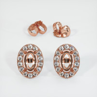 14K Rose Gold Pave Earring Setting Image