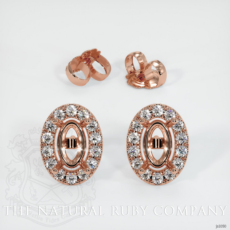 14K Rose Gold Pave Earring Setting
