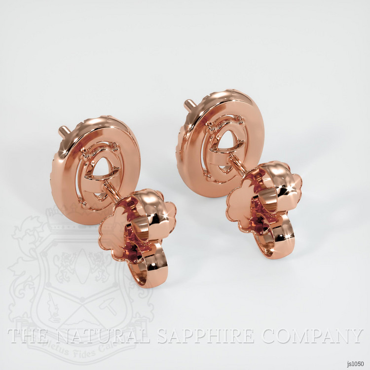 14K Rose Gold Pave Earring Setting