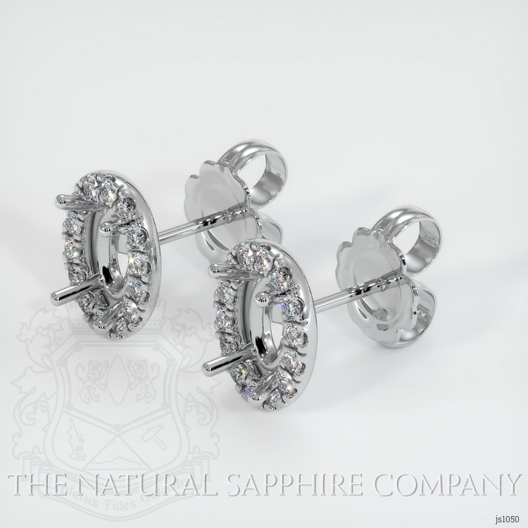 14K White Gold Pave Earring Setting