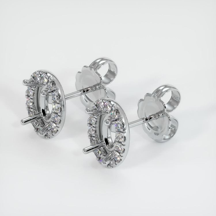 14K White Gold Pave Earring Setting