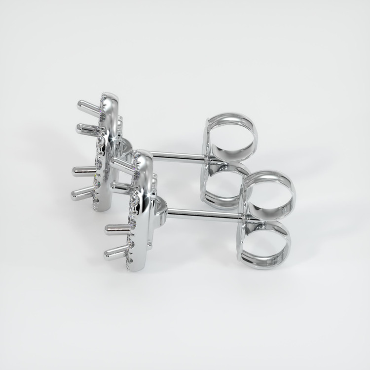 14K White Gold Pave Earring Setting