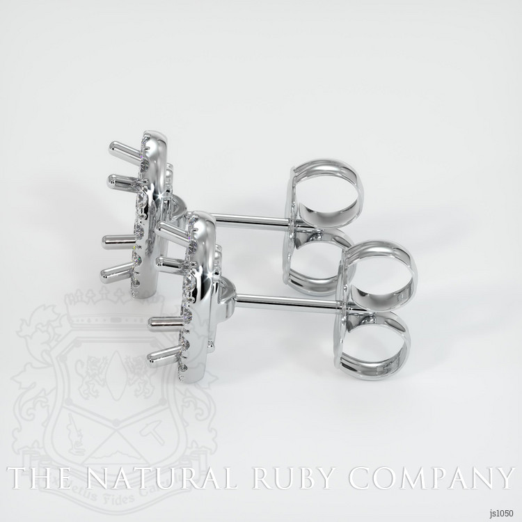 14K White Gold Pave Earring Setting