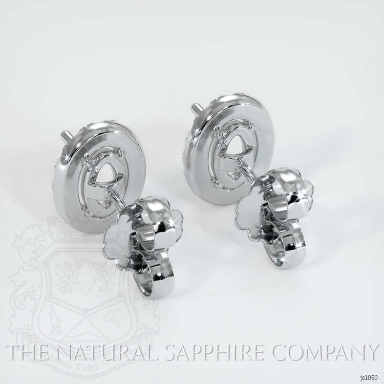 14K White Gold Pave Earring Setting