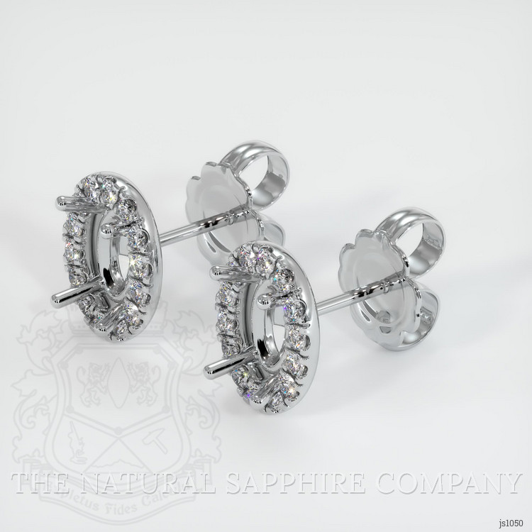 18K White Gold Pave Earring Setting