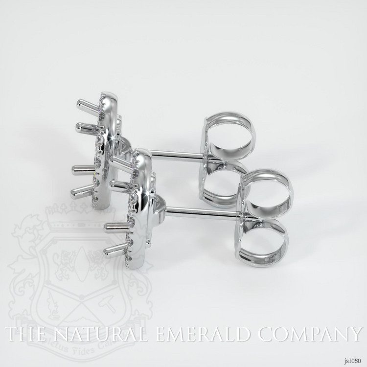 18K White Gold Pave Earring Setting