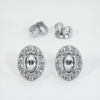 18K White Gold Pave Earring Setting Image