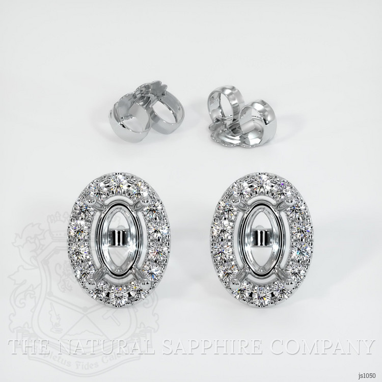 18K White Gold Pave Earring Setting