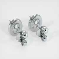 18K White Gold Pave Earring Setting Image