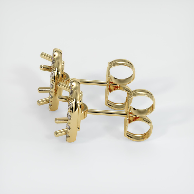 14K Yellow Gold Pave Earring Setting