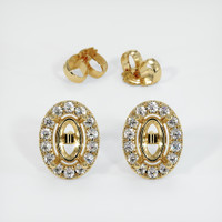 14K Yellow Gold Pave Earring Setting Image